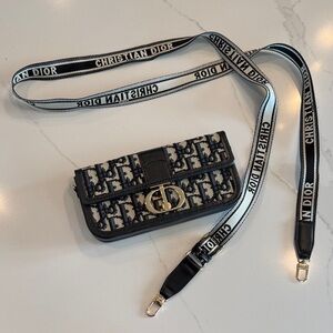 Designer Inspired Small Crossbody Cellphone purse - black, navy blue & taupe